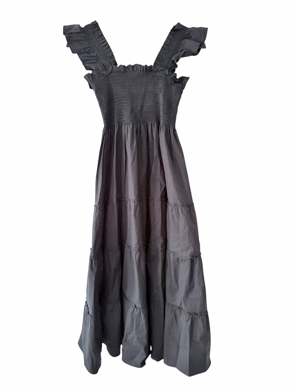 Hill House Black black smoked Maxi Dress with Ruffle Straps - Picture 3 of 7